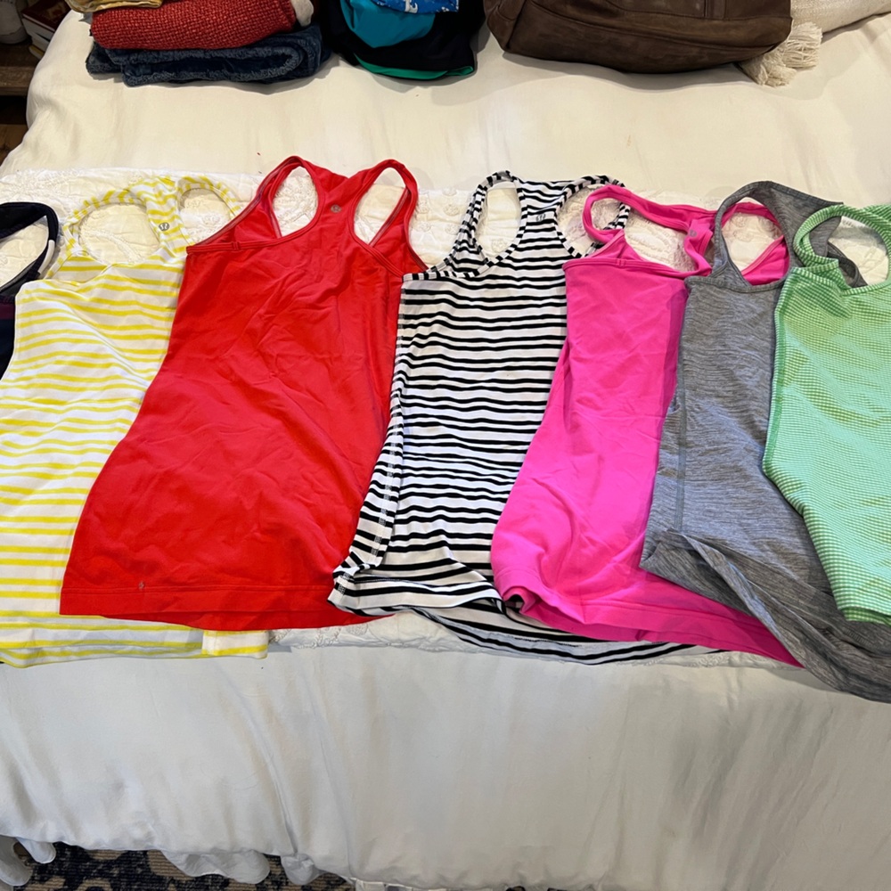 lululemon athletica Tank Tops - Red, Pink, Green, Gray, Yellow, Black, Striped